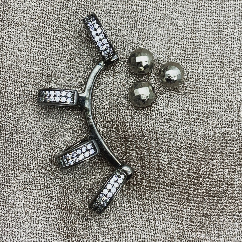 Black cuff sterling Silver 925